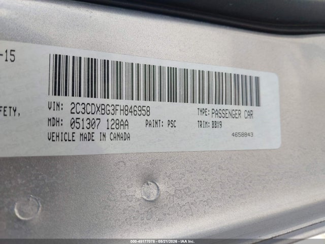 Продажа на аукционе авто 2015 Dodge Charger Se, vin: 2C3CDXBG3FH846958, номер лота: 45177078