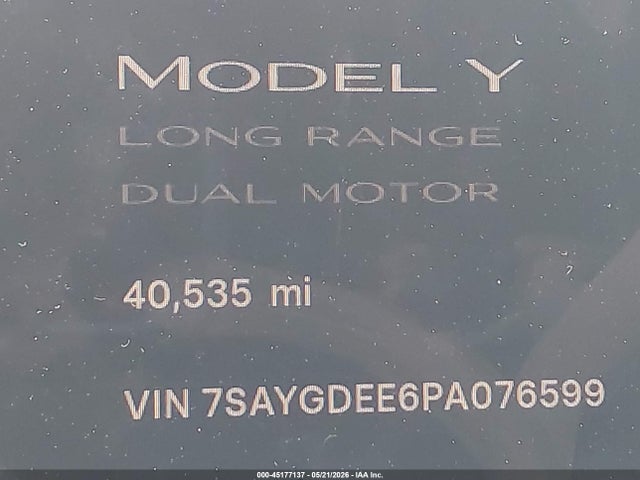 Продаж на аукціоні авто 2023 Tesla Model Y Awd/long Range Dual Motor All-wheel Drive, vin: 7SAYGDEE6PA076599, номер лоту: 45177137