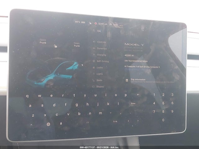 Продаж на аукціоні авто 2023 Tesla Model Y Awd/long Range Dual Motor All-wheel Drive, vin: 7SAYGDEE6PA076599, номер лоту: 45177137