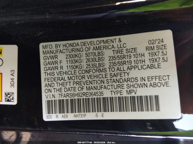 7FARS6H92RE064535 Honda Cr-v Hybrid Sport Touring