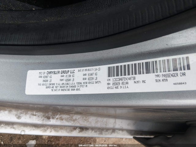Aukcja sprzedaży 2014 Chrysler 200 Lx, vin: 1C3CCBAB7EN140738, numer aukcji: 45177245
