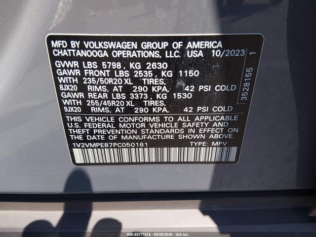 Продажа на аукционе авто 2023 Volkswagen Id.4 Pro/pro S, vin: 1V2VMPE87PC050161, номер лота: 45177474