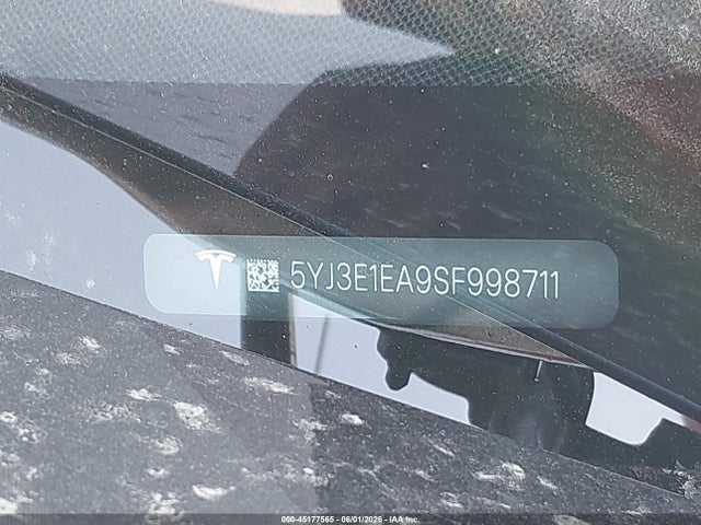 Aukcja sprzedaży 2025 Tesla Model 3 Long Range Rear-wheel Drive/standard Rear-wheel Drive, vin: 5YJ3E1EA9SF998711, numer aukcji: 45177565