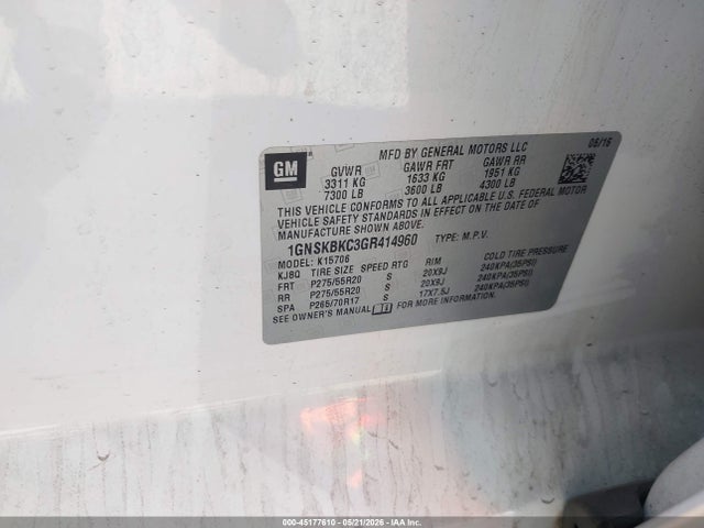 Chevrolet Tahoe Lt 2016 1GNSKBKC3GR414960 Image 9
