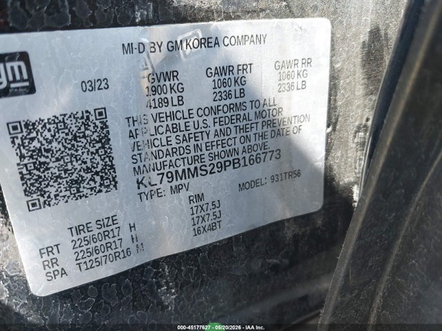 Chevrolet Trailblazer Fwd Ls 2023 KL79MMS29PB166773 Image 9