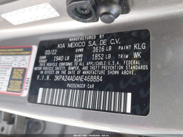 KIA RIO S 2022 3KPA24AD4NE468884 Image 9