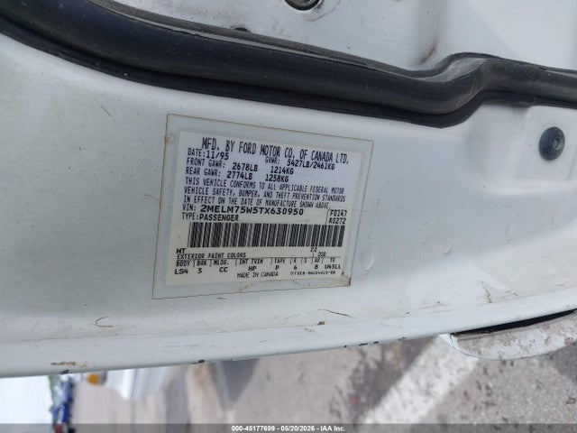 Aukcja sprzedaży 1996 Mercury Grand Marquis Ls/bayshore, vin: 2MELM75W5TX630950, numer aukcji: 45177699