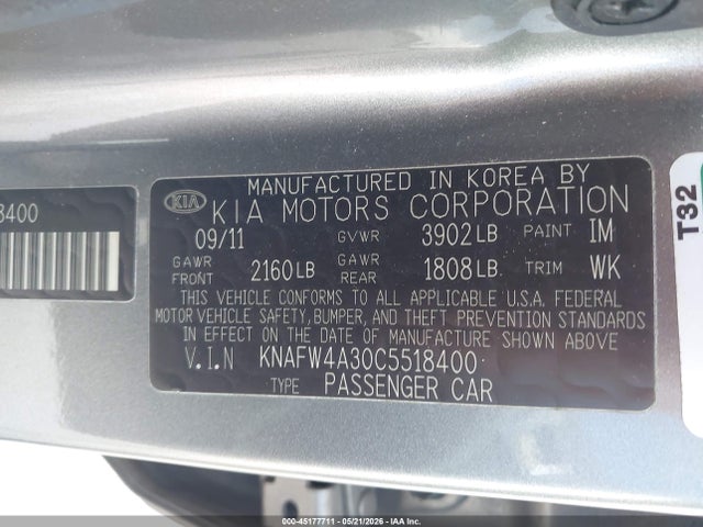 Продаж на аукціоні авто 2012 Kia Forte Sx, vin: KNAFW4A30C5518400, номер лоту: 45177711