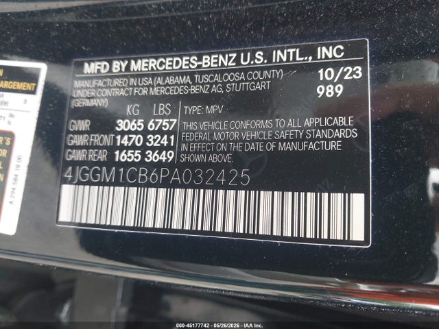 4JGGM1CB6PA032425 Mercedes-Benz Eqe 350 Suv 4matic