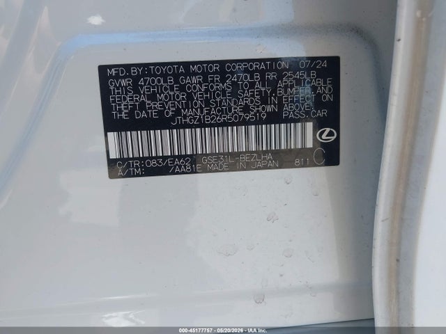 Продаж на аукціоні авто 2024 Lexus Is 350 F Sport, vin: JTHGZ1B26R5079519, номер лоту: 45177757