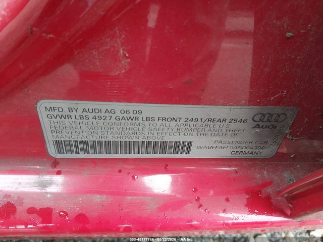 45177766 :رقم المزاد ، WAUFFAFL0AN004308 vin ، 2010 Audi A4 2.0t Premium مزاد بيع