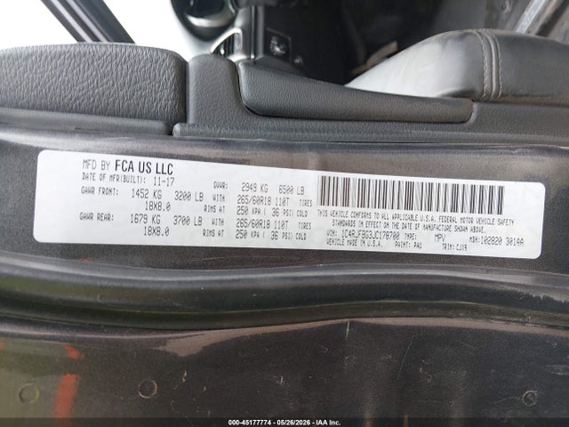 1C4RJFBG3JC178700 Jeep Grand Cherokee Limited 4x4