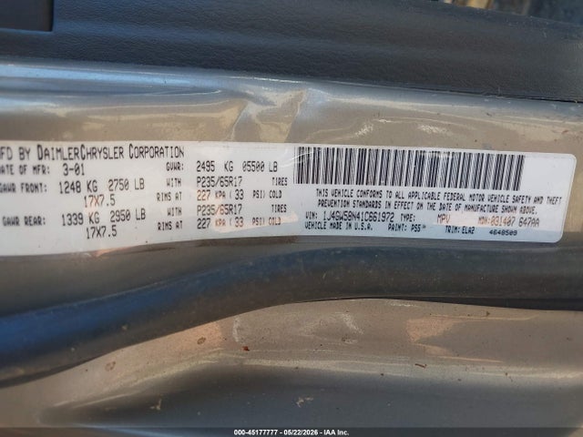 Продаж на аукціоні авто 2001 Jeep Grand Cherokee Limited, vin: 1J4GW58N41C661972, номер лоту: 45177777
