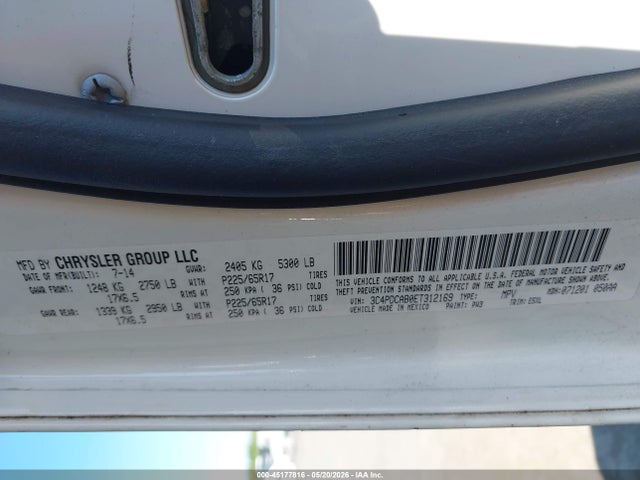 Auction sale of the 2014 Dodge Journey Se, vin: 3C4PDCAB0ET312169, lot number: 45177816
