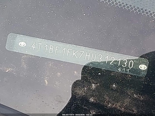2017 Toyota Camry Se მანქანა იყიდება აუქციონზე, vin: 4T1BF1FK7HU312130, აუქციონის ნომერი: 45177873