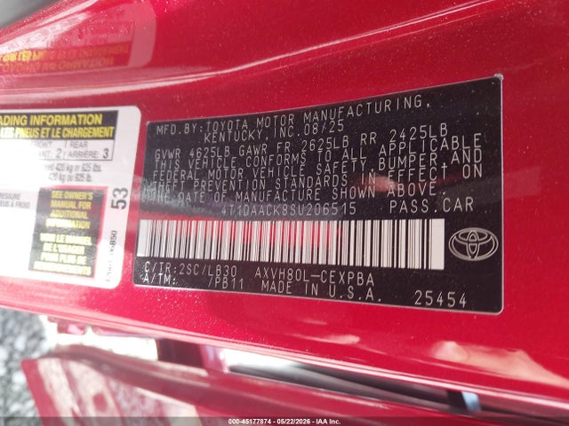 4T1DAACK8SU206515 Toyota CAMRY XSE