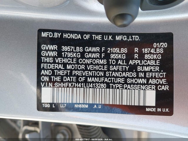 Honda Civic Sport 2020 SHHFK7H41LU413280 Image 9