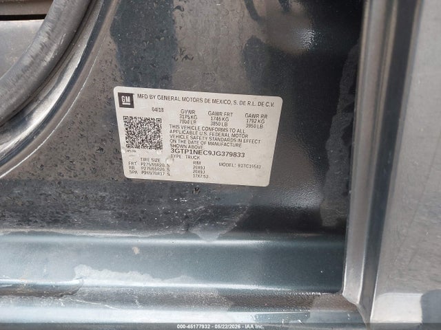Продажа на аукционе авто 2018 Gmc Sierra 1500 Slt, vin: 3GTP1NEC9JG379833, номер лота: 45177932