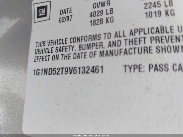 45177978 :رقم المزاد ، 1G1ND52T9V6132461 vin ، 1997 Chevrolet Malibu مزاد بيع
