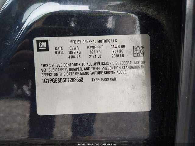 Продаж на аукціоні авто 2014 Chevrolet Cruze Ltz, vin: 1G1PG5SB5E7268653, номер лоту: 45177985