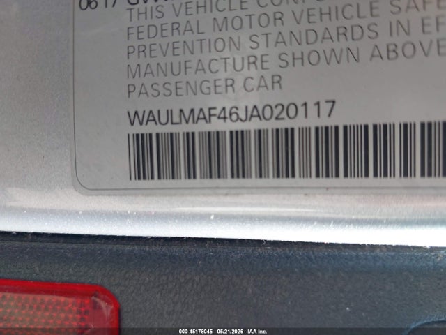 45178045 :رقم المزاد ، WAULMAF46JA020117 vin ، 2018 Audi A4 2.0t Tech Ultra Premium/2.0t Ultra Premium مزاد بيع