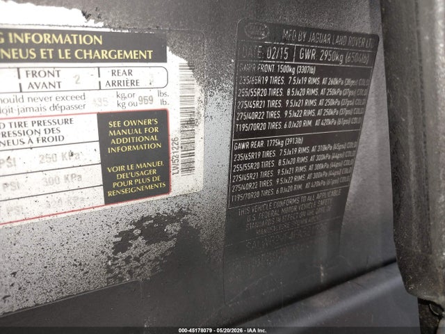 Продаж на аукціоні авто 2015 Land Rover Range Rover Sport 3.0l V6 Supercharged Hse, vin: SALWR2VF4FA521226, номер лоту: 45178079