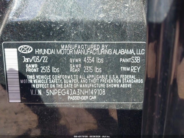 Hyundai SONATA SE 2022 5NPEG4JA3NH149108 Image 9