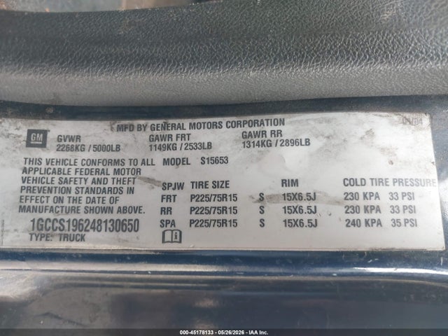Продажа на аукционе авто 2004 Chevrolet Colorado, vin: 1GCCS196248130650, номер лота: 45178133
