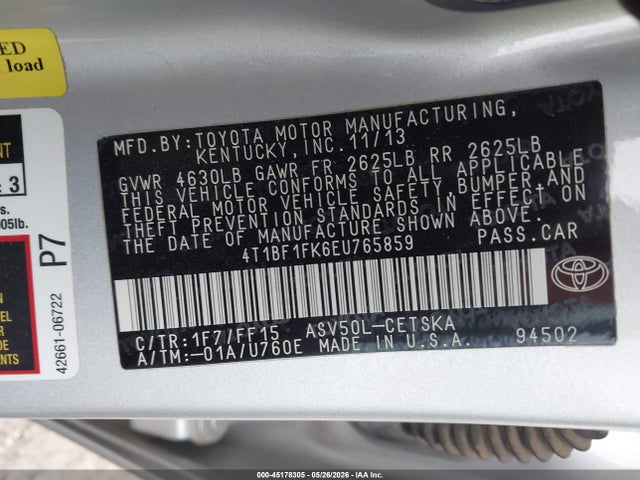 Продаж на аукціоні авто 2014 Toyota Camry Se, vin: 4T1BF1FK6EU765859, номер лоту: 45178305