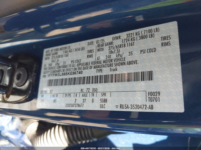 1FTFW3L88SKE86740 Ford F-150 Xlt