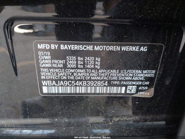 BMW 530e Iperformance 2019 WBAJA9C54KB392854 Image 9