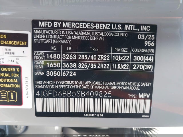 Aukcja sprzedaży 2025 Mercedes-benz Amg Gle 53 Coupe 4matic+, vin: 4JGFD6BB5SB409825, numer aukcji: 45178481