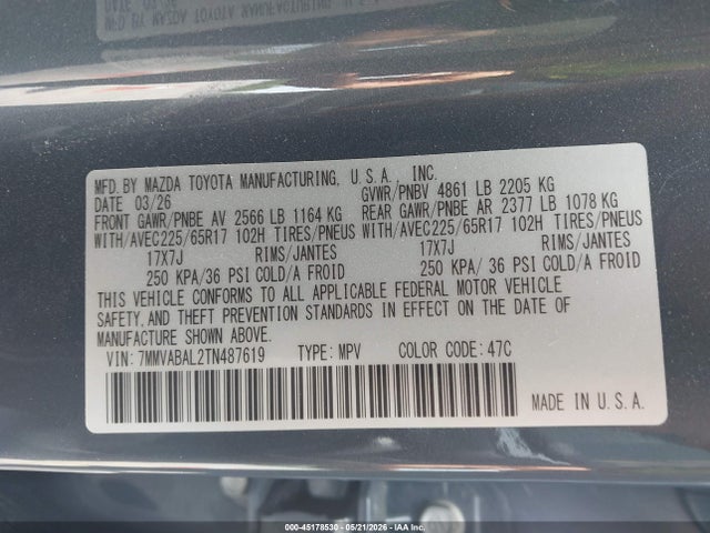 2026 Mazda Cx-50 2.5 S Select მანქანა იყიდება აუქციონზე, vin: 7MMVABAL2TN487619, აუქციონის ნომერი: 45178530