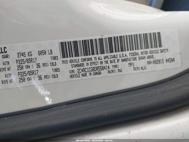 Aukcja sprzedaży 2013 Chrysler Town & Country Touring-l, vin: 2C4RC1CG8DR558414, numer aukcji: 45178533