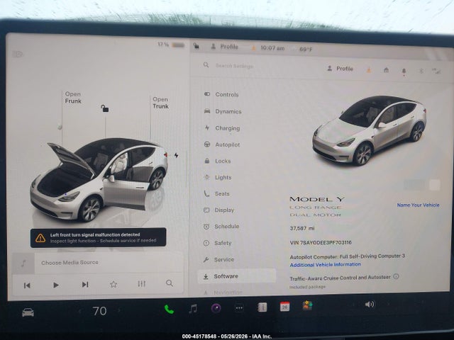 Aukcja sprzedaży 2023 Tesla Model Y Awd/long Range Dual Motor All-wheel Drive, vin: 7SAYGDEE3PF703116, numer aukcji: 45178548