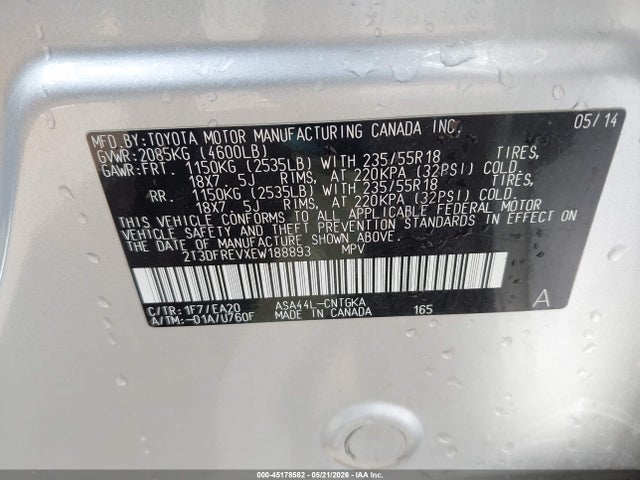 Toyota Rav4 Limited 2014 2T3DFREVXEW188893 Image 9