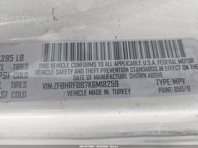 ZFBHRFBB7K6M18259 RAM Promaster City Tradesman Slt