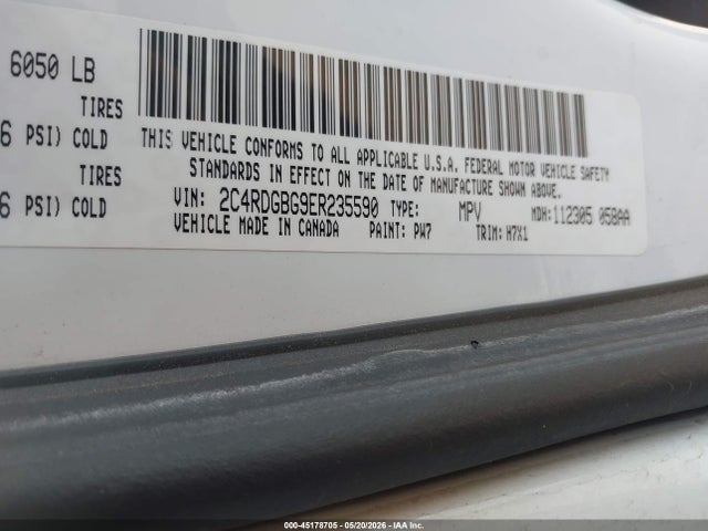 Продаж на аукціоні авто 2014 Dodge Grand Caravan Se, vin: 2C4RDGBG9ER235590, номер лоту: 45178705