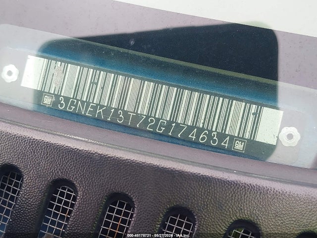 Aukcja sprzedaży 2002 Chevrolet Avalanche 1500, vin: 3GNEK13T72G174634, numer aukcji: 45178721