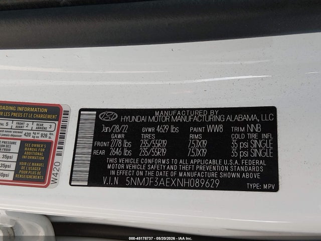 Hyundai TUCSON SEL 2022 5NMJF3AEXNH089629 Image 9