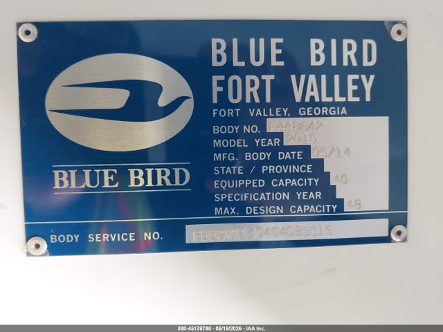 Blue Bird School Bus / Transit Bus 2015 1BAKGCPA4FF310026 Image 9
