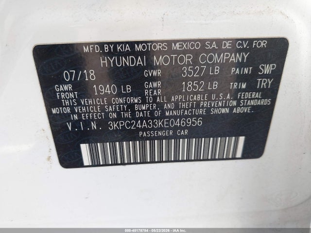 Hyundai ACCENT SE 2019 3KPC24A33KE046956 Image 9