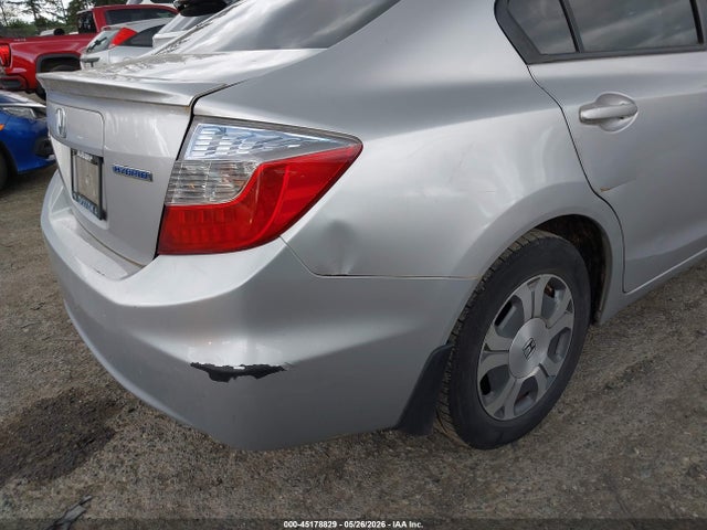 2012 Honda Civic Hybrid მანქანა იყიდება აუქციონზე, vin: JHMFB4F33CS010395, აუქციონის ნომერი: 45178829