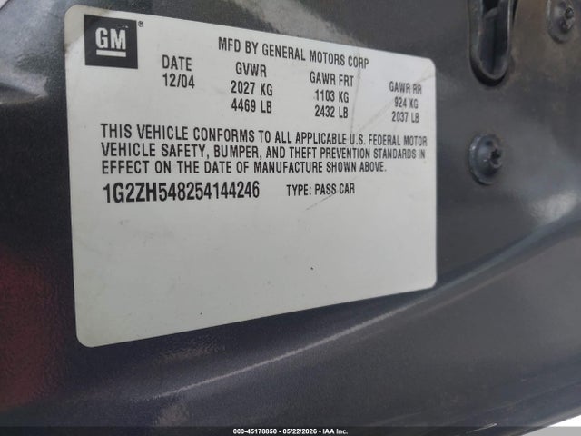 Продаж на аукціоні авто 2005 Pontiac G6 Gt, vin: 1G2ZH548254144246, номер лоту: 45178850