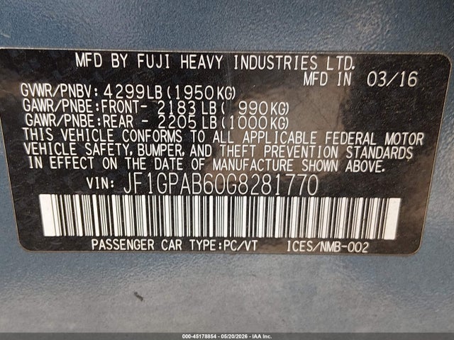 Subaru Impreza 2.0i Premium 2016 JF1GPAB60G8281770 Image 9