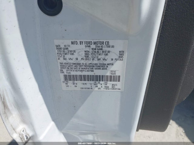 Aukcja sprzedaży 2011 Ford F-150 Xlt, vin: 1FTFX1EF5BFC30786, numer aukcji: 45178891