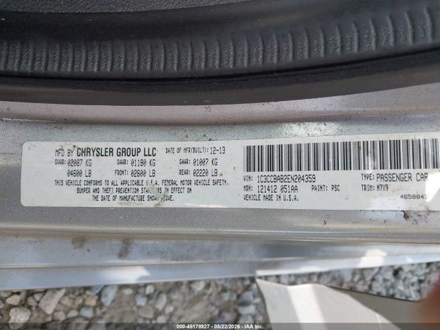 Aukcja sprzedaży 2014 Chrysler 200 Lx, vin: 1C3CCBAB2EN204359, numer aukcji: 45178927