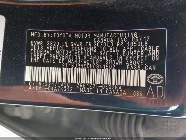 Toyota Corolla Xse 2017 2T1BURHE0HC941502 Image 9
