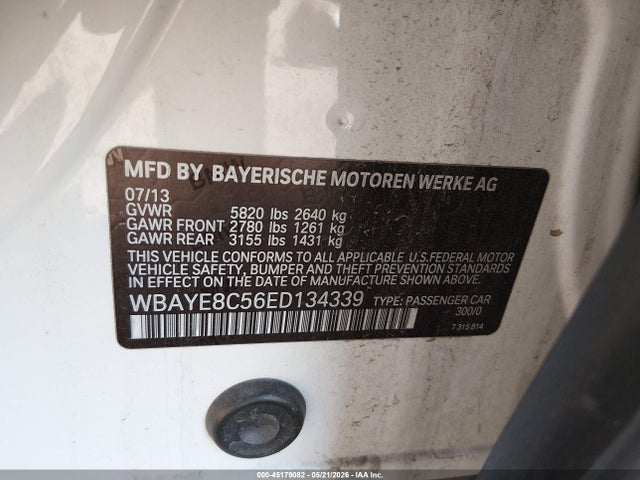 Aukcja sprzedaży 2014 Bmw Alpina B7, vin: WBAYE8C56ED134339, numer aukcji: 45179082