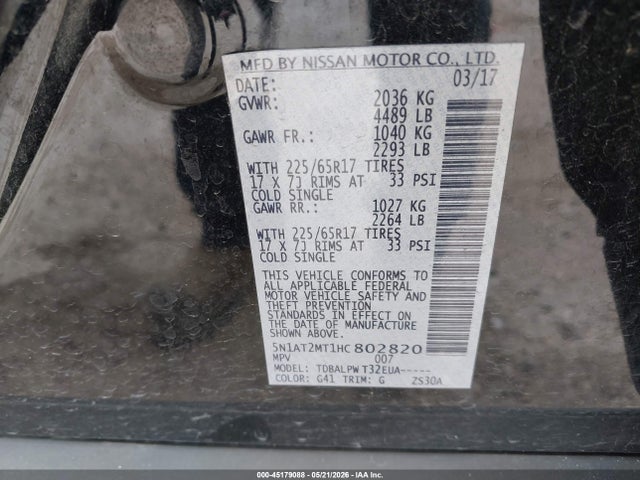 Nissan ROGUE S 2017 5N1AT2MT1HC802820 Image 9